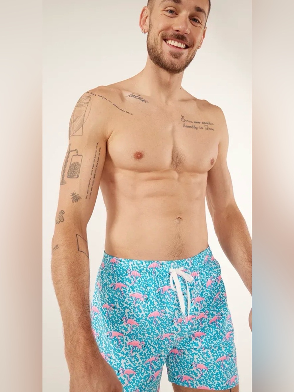 Chubbies *NWOT* Men's The Domingos Are For Flamingos 7" Inseam Swim Trunks Short